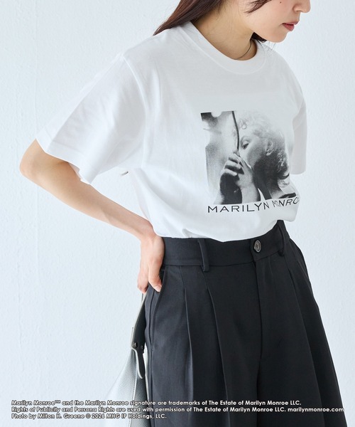 GOOD ROCK SPEED(グッドロックスピード)の「【GOOD ROCK SPEED】マリリン・モンロー|Marilyn Monroe/フォトプリントTシャツ(Tシャツ/カットソー・レディース・ホワイト/オフホワイト・F)」の8枚目の写真