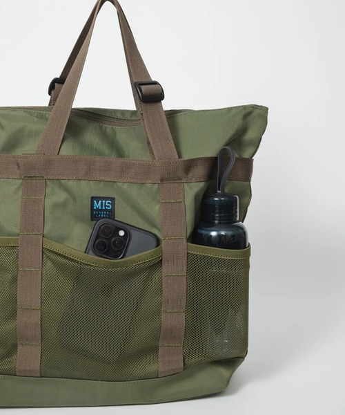 MIS（エムアイエス）の「【MIS】MESH POCKET TOTE BAG / メッシュポケットトートバッグ（トートバッグ・レディース・オリーブ/ブラック・FREE）」の7枚目の写真