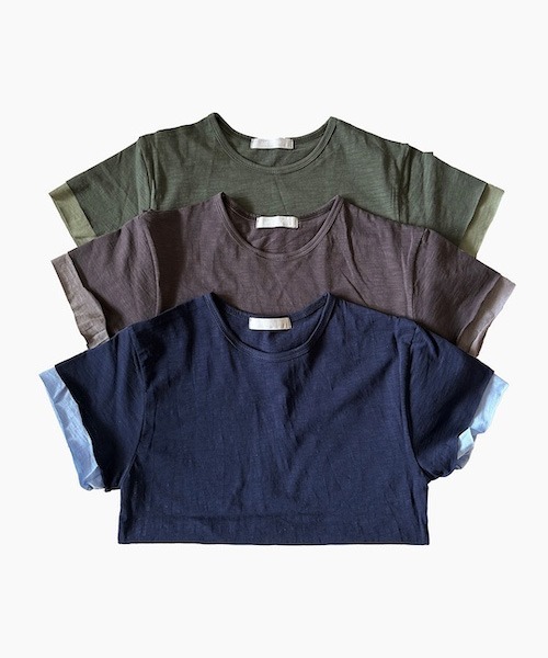 raucohouse(ラウコハウス)の「レイヤード半袖クロップドTシャツ(Tシャツ/カットソー・レディース・カーキ/チャコール/ネイビー・FREE)」の16枚目の写真