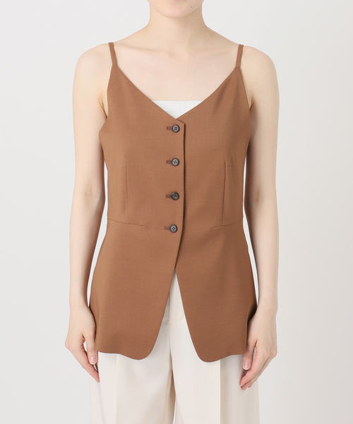 Noble(ノーブル)の「《セットアップ対応》エステルツイルキャミビスチェ(シャツ/ブラウス・レディース・チョコ/アイボリー/キャメル・FREE)」の10枚目の写真