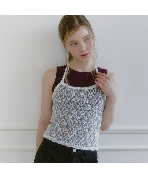 MICANE(ミケーネ)の「ヘリアレースホルターネックT(Tシャツ/カットソー・レディース・ブラック/アイボリー・SMALL/MEDIUM/LARGE/X-LARGE)」の2枚目の写真
