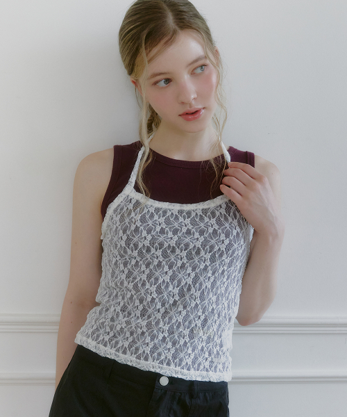 MICANE(ミケーネ)の「ヘリアレースホルターネックT(Tシャツ/カットソー・レディース・ブラック/アイボリー・SMALL/MEDIUM/LARGE/X-LARGE)」の7枚目の写真