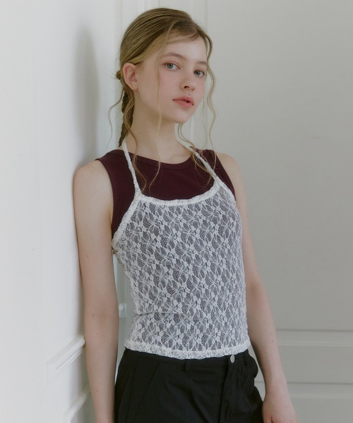 MICANE(ミケーネ)の「ヘリアレースホルターネックT(Tシャツ/カットソー・レディース・ブラック/アイボリー・SMALL/MEDIUM/LARGE/X-LARGE)」の8枚目の写真