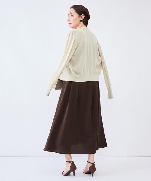 NOLLEY’S(ノーリーズ)の「《UVカット》ウォッシャブルVネックギャザーワンピース(ワンピース・レディース・ブラウン/ブラック・36/38)」の12枚目の写真