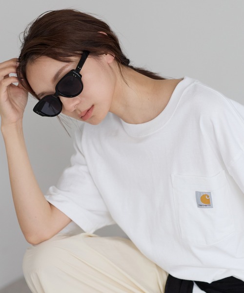 Carhartt(カーハート)の「【Carhartt/カーハート】ヘビーウェイト オーバーサイズ ポケットTシャツ ユニセックス コットン 半袖Tシャツ(Tシャツ/カットソー・レディース・ブラック/チャコールグレー/ベージュ/ホワイト/ネイビー/グレー・L/M/XL)」の20枚目の写真