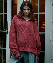 CASPER JOHN | Mix boucle skipper polo sweat/ミックスブークレスキッパーポロスウェット(ポロシャツ)