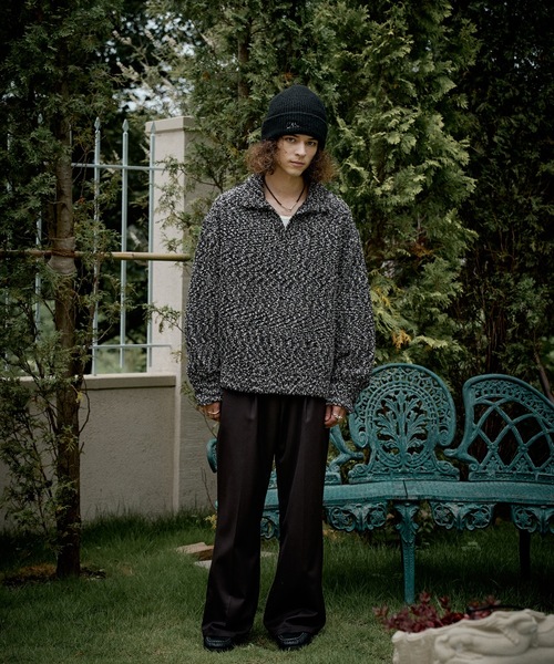 CASPER JOHN(キャスパージョン)の「Mix boucle skipper polo sweat/ミックスブークレスキッパーポロスウェット(ポロシャツ・メンズ・ピンク/ブルー/ブラック・X-SMALL/LARGE/MEDIUM/SMALL)」の7枚目の写真