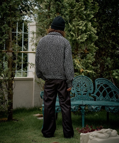 CASPER JOHN(キャスパージョン)の「Mix boucle skipper polo sweat/ミックスブークレスキッパーポロスウェット(ポロシャツ・メンズ・ピンク/ブルー/ブラック・X-SMALL/LARGE/MEDIUM/SMALL)」の9枚目の写真
