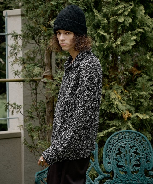 CASPER JOHN(キャスパージョン)の「Mix boucle skipper polo sweat/ミックスブークレスキッパーポロスウェット(ポロシャツ・メンズ・ピンク/ブルー/ブラック・X-SMALL/LARGE/MEDIUM/SMALL)」の5枚目の写真