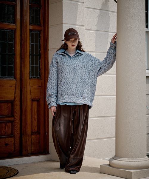 CASPER JOHN(キャスパージョン)の「Mix boucle skipper polo sweat/ミックスブークレスキッパーポロスウェット(ポロシャツ・メンズ・ピンク/ブルー/ブラック・X-SMALL/LARGE/MEDIUM/SMALL)」の14枚目の写真