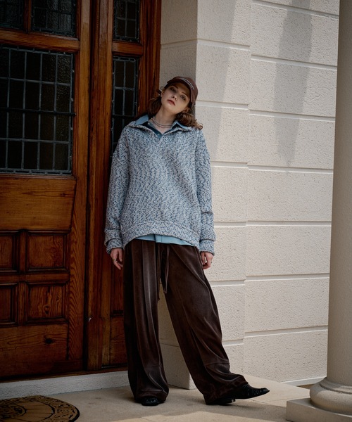 CASPER JOHN(キャスパージョン)の「Mix boucle skipper polo sweat/ミックスブークレスキッパーポロスウェット(ポロシャツ・メンズ・ピンク/ブルー/ブラック・X-SMALL/LARGE/MEDIUM/SMALL)」の15枚目の写真