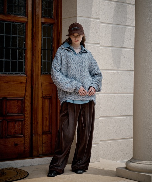 CASPER JOHN(キャスパージョン)の「Mix boucle skipper polo sweat/ミックスブークレスキッパーポロスウェット(ポロシャツ・メンズ・ピンク/ブルー/ブラック・X-SMALL/LARGE/MEDIUM/SMALL)」の17枚目の写真