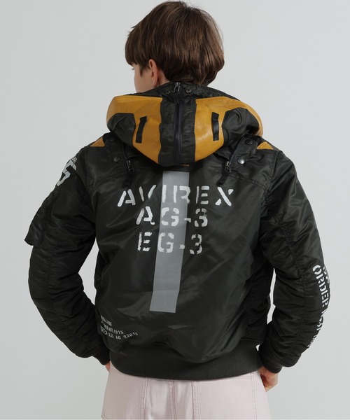 AVIREX(アヴィレックス)の「《WEB&DEPOT限定》MA-1 REMODEL MARKⅡ(ミリタリージャケット・レディース・ロイヤルブルー/ブラック/チャコールグレー/セージグリーン・F)」の10枚目の写真
