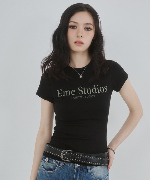 ENVYM(アンビー)の「バストロゴプリントTシャツ(Tシャツ/カットソー・レディース・ブラック/イエロー/ホワイト・FREE)」の14枚目の写真