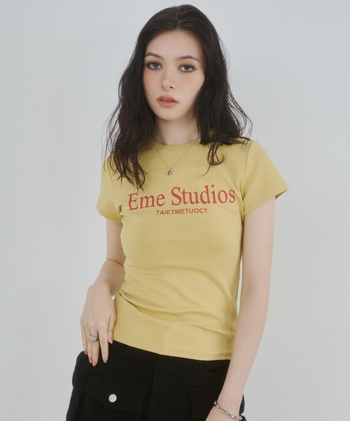 ENVYM(アンビー)の「バストロゴプリントTシャツ(Tシャツ/カットソー・レディース・ブラック/イエロー/ホワイト・FREE)」の20枚目の写真