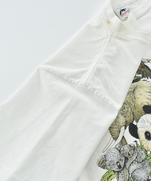 VINTAGE(ヴィンテージ)の「【USED】90’s “EARTH DAY 1990” アニマルTシャツ USA製(Tシャツ/カットソー・メンズ・ホワイト・LARGE)」の11枚目の写真