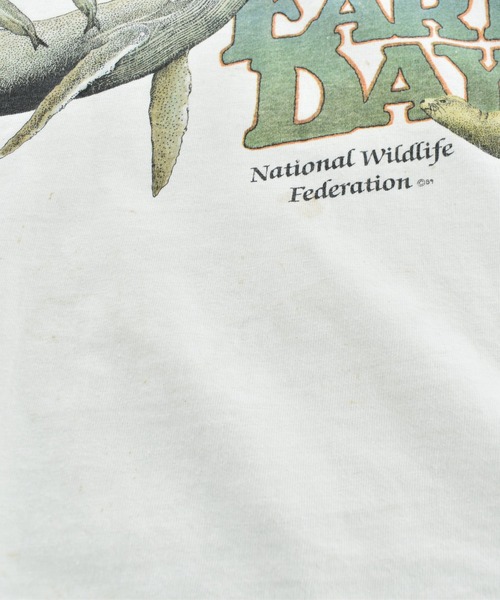 VINTAGE(ヴィンテージ)の「【USED】90’s “EARTH DAY 1990” アニマルTシャツ USA製(Tシャツ/カットソー・メンズ・ホワイト・LARGE)」の14枚目の写真