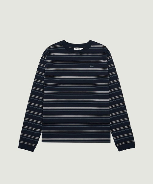 GRVRGROVE(グローブ)の「CLARA STRIPE L/S T-SHIRT(Tシャツ/カットソー・レディース・ピンク/グレー/ネイビー・フリー)」の2枚目の写真