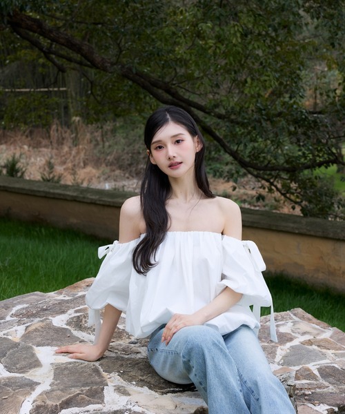 polaura(ポローラ)の「クラウディーバルーントップス(Tシャツ/カットソー・レディース・PINK/オフホワイト・FREE)」の18枚目の写真