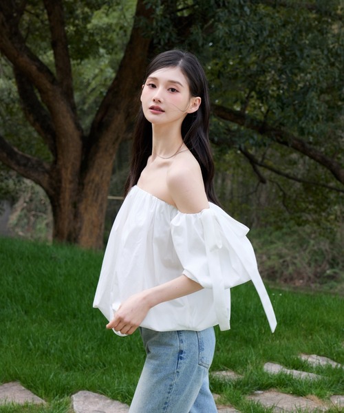 polaura(ポローラ)の「クラウディーバルーントップス(Tシャツ/カットソー・レディース・PINK/オフホワイト・FREE)」の19枚目の写真