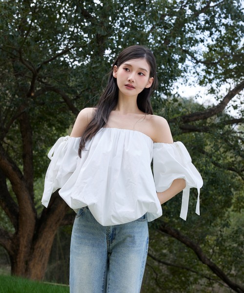 polaura(ポローラ)の「クラウディーバルーントップス(Tシャツ/カットソー・レディース・PINK/オフホワイト・FREE)」の12枚目の写真