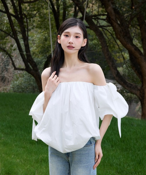 polaura(ポローラ)の「クラウディーバルーントップス(Tシャツ/カットソー・レディース・PINK/オフホワイト・FREE)」の13枚目の写真