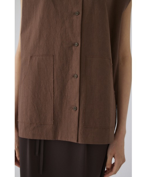 RIM.ARK(リムアーク)の「Linen mix box vest(リネンミックスボックスベスト)(ベスト・レディース・ホワイト/ブラウン/ブラック・FREE)」の20枚目の写真