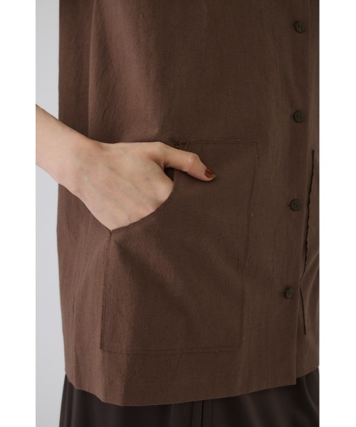 RIM.ARK(リムアーク)の「Linen mix box vest(リネンミックスボックスベスト)(ベスト・レディース・ホワイト/ブラウン/ブラック・FREE)」の19枚目の写真