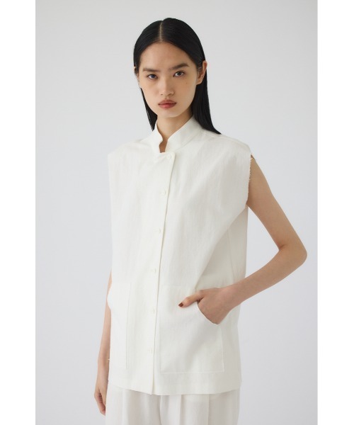 RIM.ARK(リムアーク)の「Linen mix box vest(リネンミックスボックスベスト)(ベスト・レディース・ホワイト/ブラウン/ブラック・FREE)」の11枚目の写真