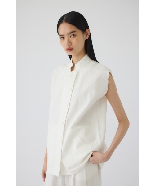 RIM.ARK(リムアーク)の「Linen mix box vest(リネンミックスボックスベスト)(ベスト・レディース・ホワイト/ブラウン/ブラック・FREE)」の10枚目の写真