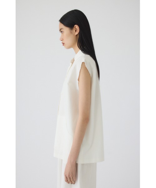 RIM.ARK(リムアーク)の「Linen mix box vest(リネンミックスボックスベスト)(ベスト・レディース・ホワイト/ブラウン/ブラック・FREE)」の6枚目の写真
