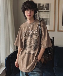 NOWLE（ノウル）の「【NOWLE】ピグメント加工 ヴィンテージライク サーフグラフィック 半袖 Tシャツ / プリント Tシャツ（Tシャツ/カットソー）」