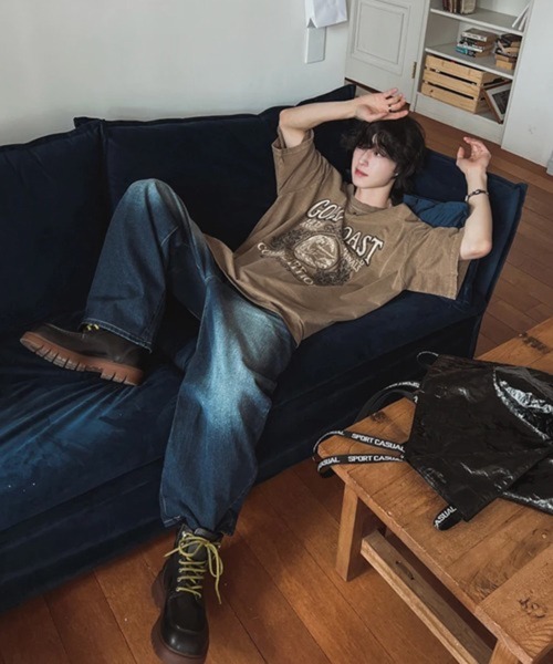 NOWLE(ノウル)の「【NOWLE】ピグメント加工 ヴィンテージライク サーフグラフィック 半袖 Tシャツ / プリント Tシャツ(Tシャツ/カットソー・メンズ・ブラウン・MEDIUM/LARGE/SMALL/X-LARGE)」の8枚目の写真