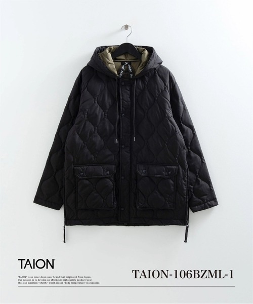 TAION(タイオン)の「【TAION(タイオン)】〈ユニセックス〉ミリタリー ダウンパーカー(ダウンジャケット/コート・メンズ・ブラック・L/M)」の1枚目の写真