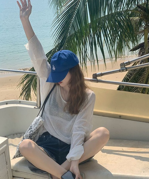 VIBGYOR(ヴィブジョー)の「【EIZZ/アイズ】ルーズフィット スラブシアー ラウンドネック シースルー ロンT(Tシャツ/カットソー・レディース・ホワイト/ピンク・FREE)」の3枚目の写真