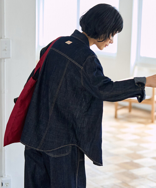 FREAK'S STORE(フリークスストア)の「SOMETHING × FREAK'S STORE/サムシング 別注 G-SHIRTS/別注 デニムシャツ/デニムジャケット シャツ/ジージャン風シャツ(シャツ/ブラウス・レディース・ネイビー/ブルー・フリ-)」の6枚目の写真