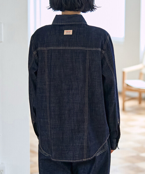 FREAK'S STORE(フリークスストア)の「SOMETHING × FREAK'S STORE/サムシング 別注 G-SHIRTS/別注 デニムシャツ/デニムジャケット シャツ/ジージャン風シャツ(シャツ/ブラウス・レディース・ネイビー/ブルー・フリ-)」の16枚目の写真