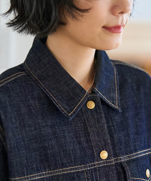 FREAK'S STORE(フリークスストア)の「SOMETHING × FREAK'S STORE/サムシング 別注 G-SHIRTS/別注 デニムシャツ/デニムジャケット シャツ/ジージャン風シャツ(シャツ/ブラウス・レディース・ネイビー/ブルー・フリ-)」の18枚目の写真
