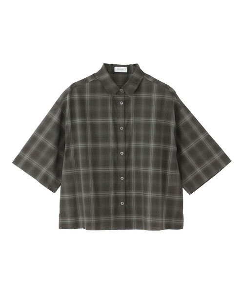 MACKINTOSH PHILOSOPHY(マッキントッシュ フィロソフィー)の「チェックボイルハーフスリーブシャツ(シャツ/ブラウス・レディース・ネイビー/ライトイエロー・38)」の2枚目の写真