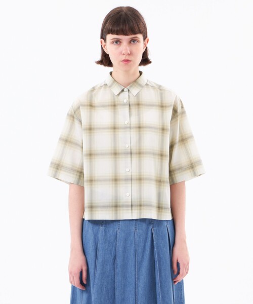 MACKINTOSH PHILOSOPHY(マッキントッシュ フィロソフィー)の「チェックボイルハーフスリーブシャツ(シャツ/ブラウス・レディース・ネイビー/ライトイエロー・38)」の4枚目の写真