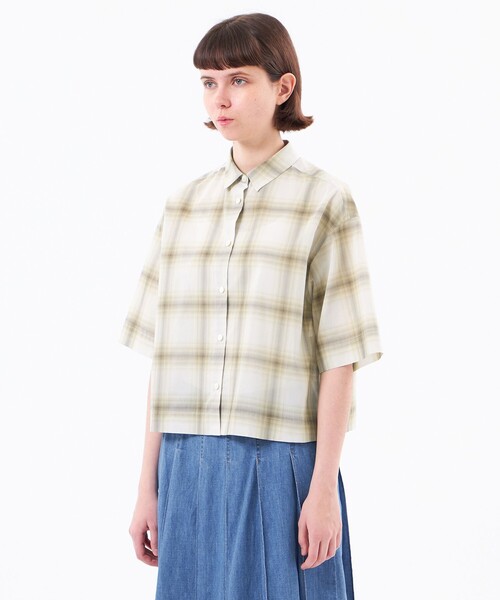 MACKINTOSH PHILOSOPHY(マッキントッシュ フィロソフィー)の「チェックボイルハーフスリーブシャツ(シャツ/ブラウス・レディース・ネイビー/ライトイエロー・38)」の5枚目の写真