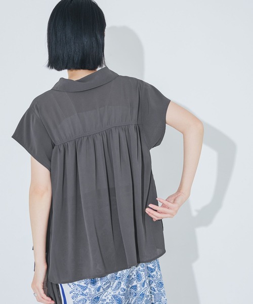 LAKOLE(ラコレ)の「<多機能ウェア>シアー楊柳シャツ / 888994(シャツ/ブラウス・レディース・ペールイエロー/モカ/チャコール・FREE)」の15枚目の写真