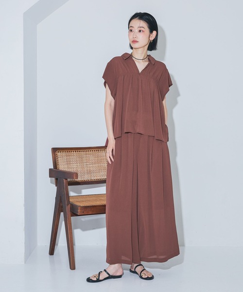 LAKOLE(ラコレ)の「<多機能ウェア>シアー楊柳シャツ / 888994(シャツ/ブラウス・レディース・ペールイエロー/モカ/チャコール・FREE)」の16枚目の写真