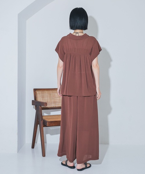 LAKOLE(ラコレ)の「<多機能ウェア>シアー楊柳シャツ / 888994(シャツ/ブラウス・レディース・ペールイエロー/モカ/チャコール・FREE)」の17枚目の写真