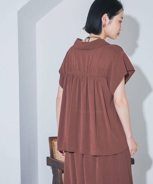 LAKOLE(ラコレ)の「<多機能ウェア>シアー楊柳シャツ / 888994(シャツ/ブラウス・レディース・ペールイエロー/モカ/チャコール・FREE)」の19枚目の写真