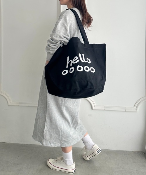 MYMOOD.（マイムード）の「大容量Helloビックトートバッグ トラベルバッグ マザーズバッグ（トートバッグ・レディース・オフホワイト/オレンジ/ブラック・FREE）」の21枚目の写真