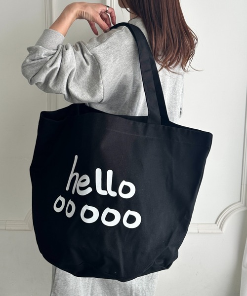 MYMOOD.（マイムード）の「大容量Helloビックトートバッグ トラベルバッグ マザーズバッグ（トートバッグ・レディース・オフホワイト/オレンジ/ブラック・FREE）」の7枚目の写真