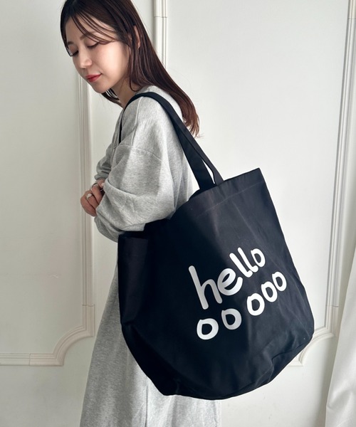 MYMOOD.（マイムード）の「大容量Helloビックトートバッグ トラベルバッグ マザーズバッグ（トートバッグ・レディース・オフホワイト/オレンジ/ブラック・FREE）」の13枚目の写真