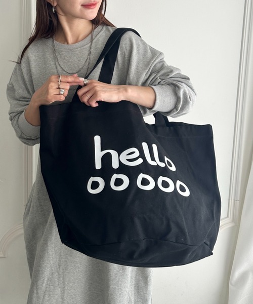 MYMOOD.（マイムード）の「大容量Helloビックトートバッグ トラベルバッグ マザーズバッグ（トートバッグ・レディース・オフホワイト/オレンジ/ブラック・FREE）」の10枚目の写真