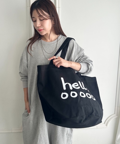 MYMOOD.（マイムード）の「大容量Helloビックトートバッグ トラベルバッグ マザーズバッグ（トートバッグ・レディース・オフホワイト/オレンジ/ブラック・FREE）」の14枚目の写真